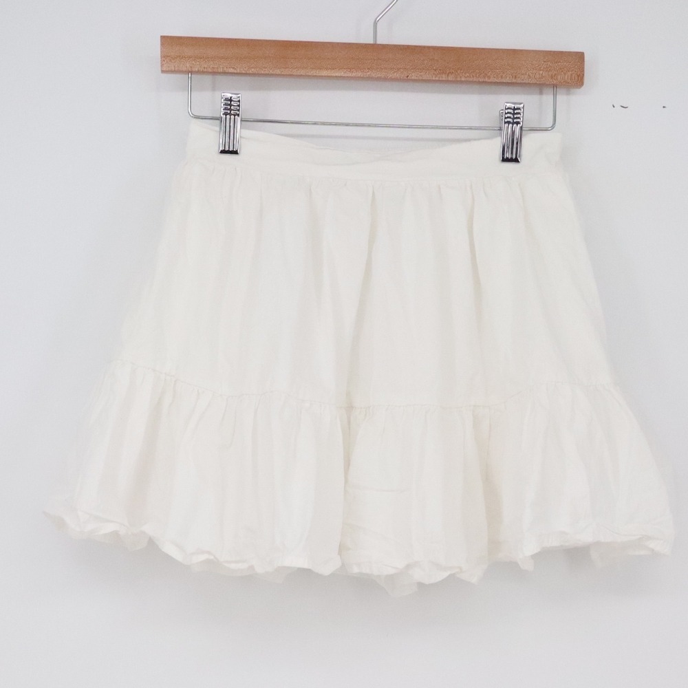 Mustard Seed Skirt Womens S White Tiered Ruffle Mini Excellent